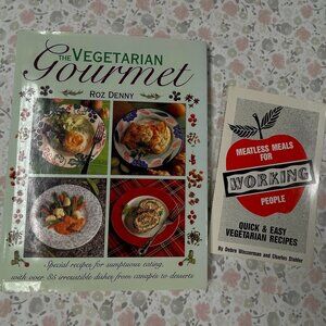 2 Books - Vegetarian Gourmet (hardback) & Meatless Meals for Working People